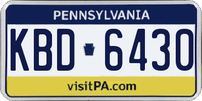 PA license plate KBD6430