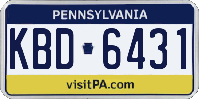PA license plate KBD6431