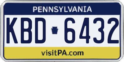 PA license plate KBD6432