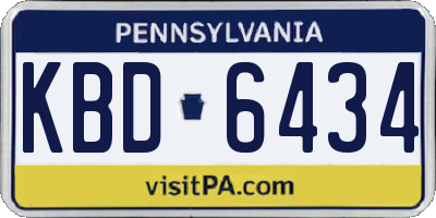 PA license plate KBD6434