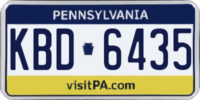 PA license plate KBD6435