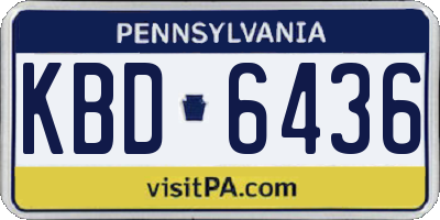 PA license plate KBD6436