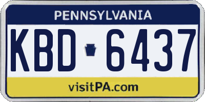PA license plate KBD6437