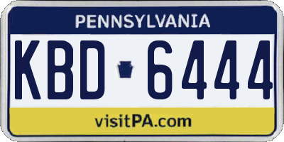 PA license plate KBD6444