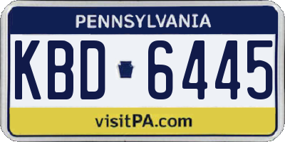 PA license plate KBD6445
