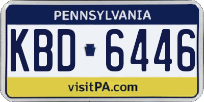 PA license plate KBD6446