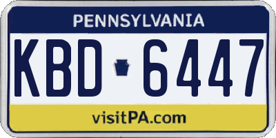 PA license plate KBD6447