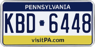 PA license plate KBD6448
