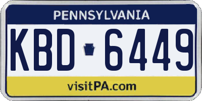 PA license plate KBD6449