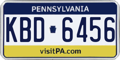 PA license plate KBD6456