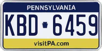 PA license plate KBD6459