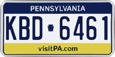 PA license plate KBD6461