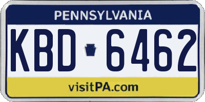 PA license plate KBD6462