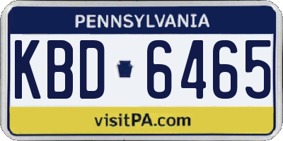 PA license plate KBD6465