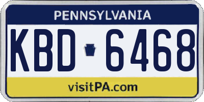 PA license plate KBD6468