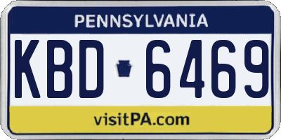 PA license plate KBD6469