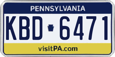 PA license plate KBD6471