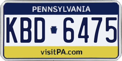 PA license plate KBD6475