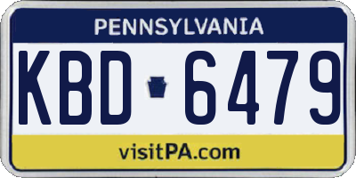 PA license plate KBD6479