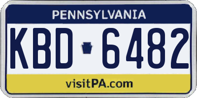 PA license plate KBD6482