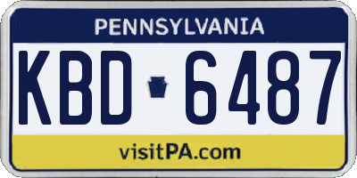 PA license plate KBD6487