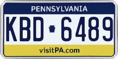 PA license plate KBD6489