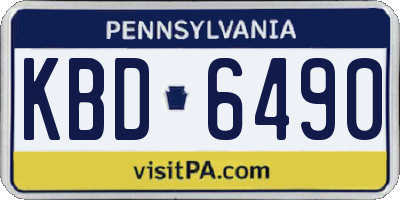 PA license plate KBD6490