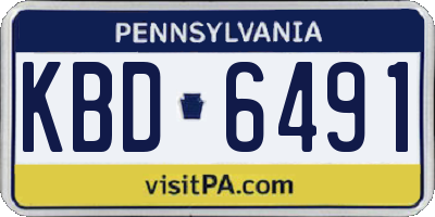 PA license plate KBD6491