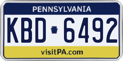 PA license plate KBD6492