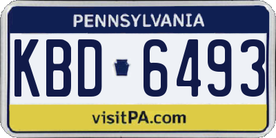 PA license plate KBD6493