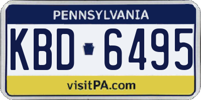 PA license plate KBD6495