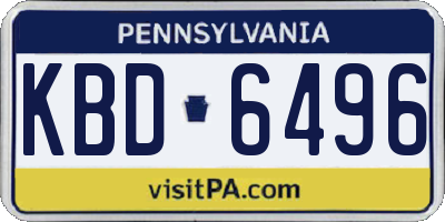 PA license plate KBD6496
