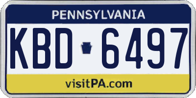 PA license plate KBD6497