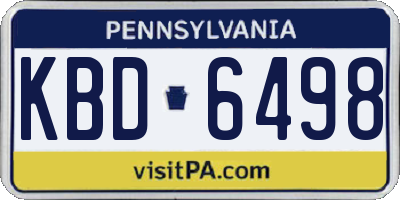 PA license plate KBD6498