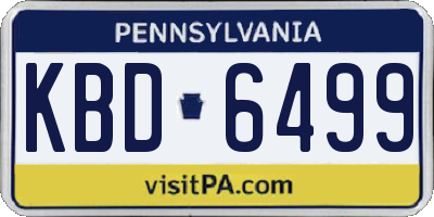 PA license plate KBD6499