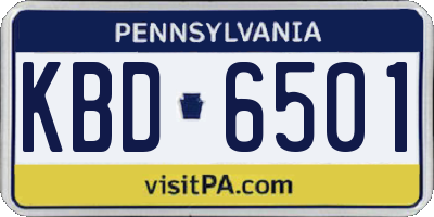 PA license plate KBD6501