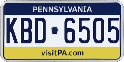PA license plate KBD6505