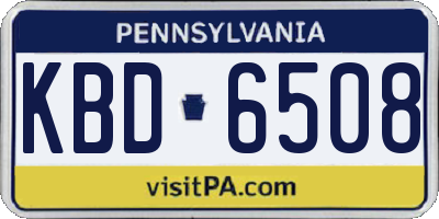 PA license plate KBD6508