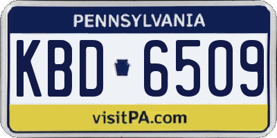 PA license plate KBD6509