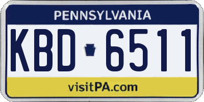PA license plate KBD6511