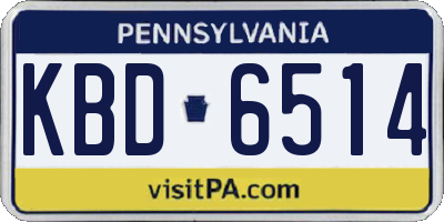 PA license plate KBD6514
