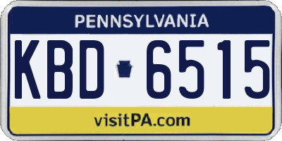 PA license plate KBD6515