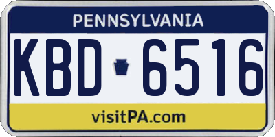 PA license plate KBD6516
