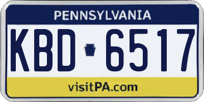 PA license plate KBD6517