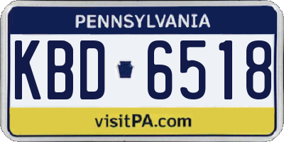 PA license plate KBD6518