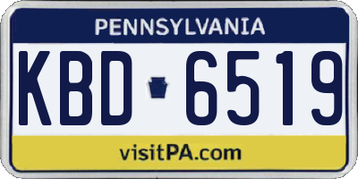 PA license plate KBD6519