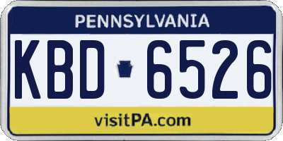 PA license plate KBD6526