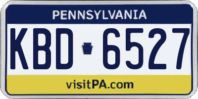 PA license plate KBD6527