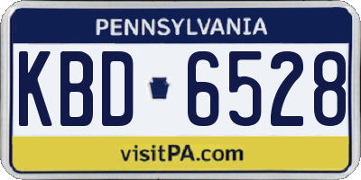 PA license plate KBD6528