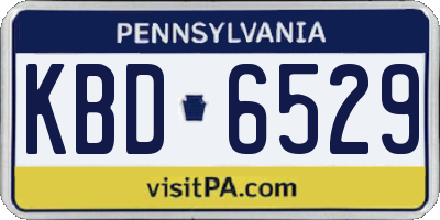 PA license plate KBD6529